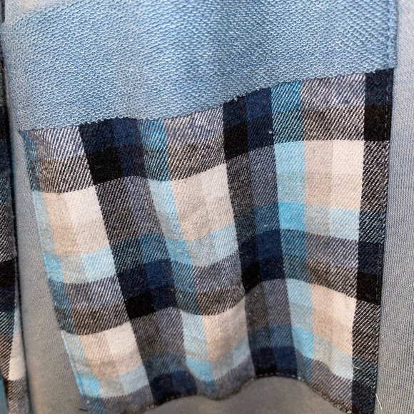 POL Blue Plaid Button Up Shacket Jacket size Small - Picture 2 of 4